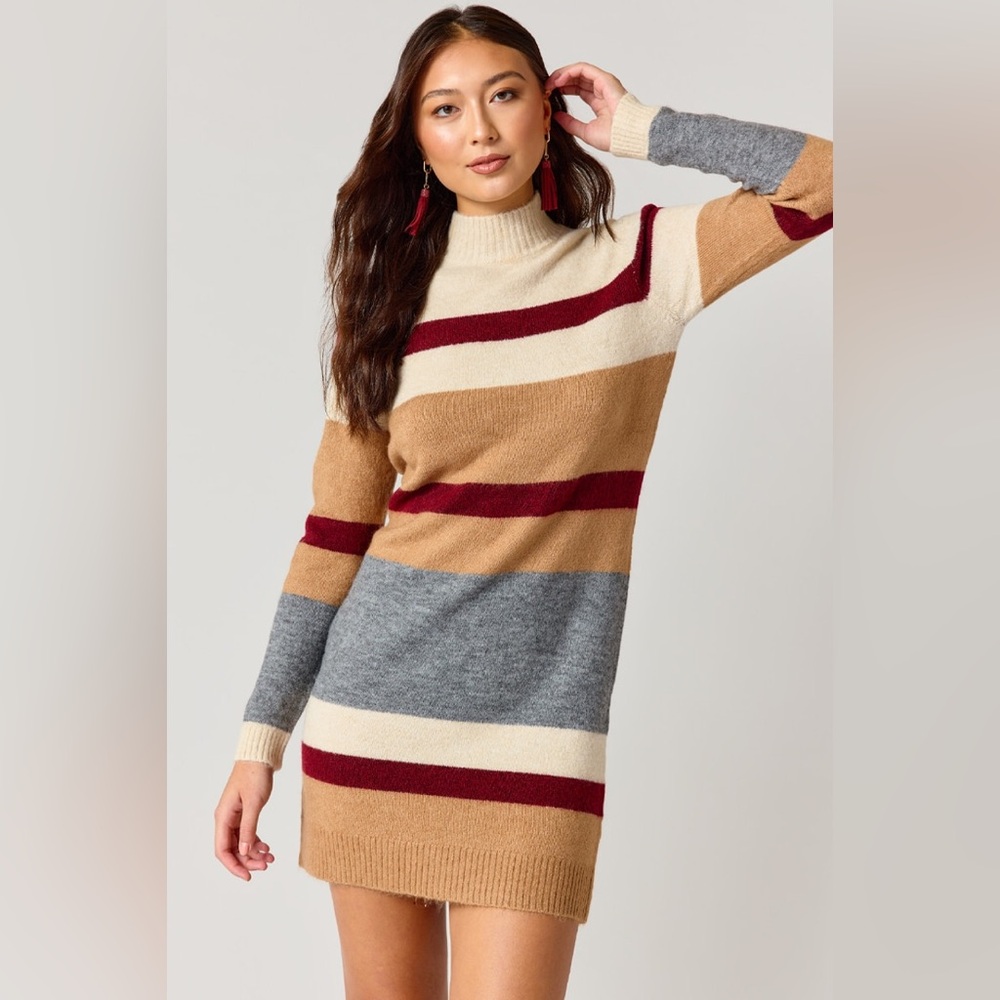 NWOT Francesca’s Striped Knit Sweater Dress